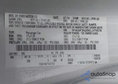2014 Ford Focus Titanium from USA, damaged, VIN 1FADP3N25EL375578